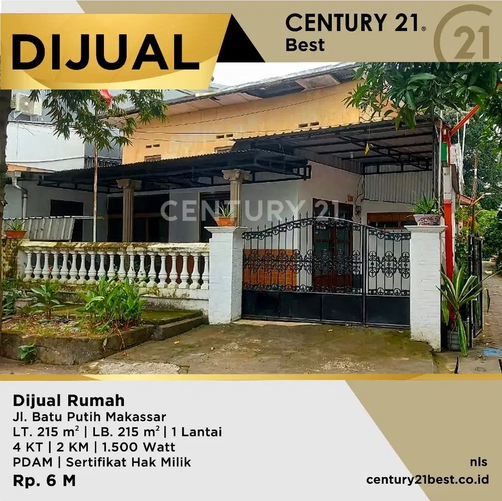 Rumah Dijual Di Jl. Batuputih Bundar Sudut Makassar