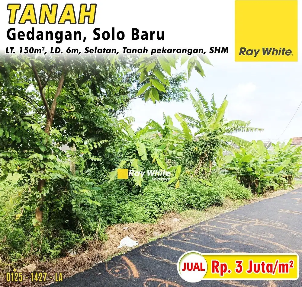 Dijual Tanah Pekarangan Murah di Gedangan, Solo Baru