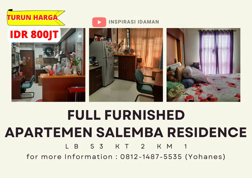 Apartemen Salemba Residence Full Furnished 2 BR