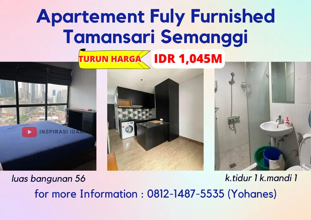 Dijual Apartement Tamansari Semanggi Fuly Furnished