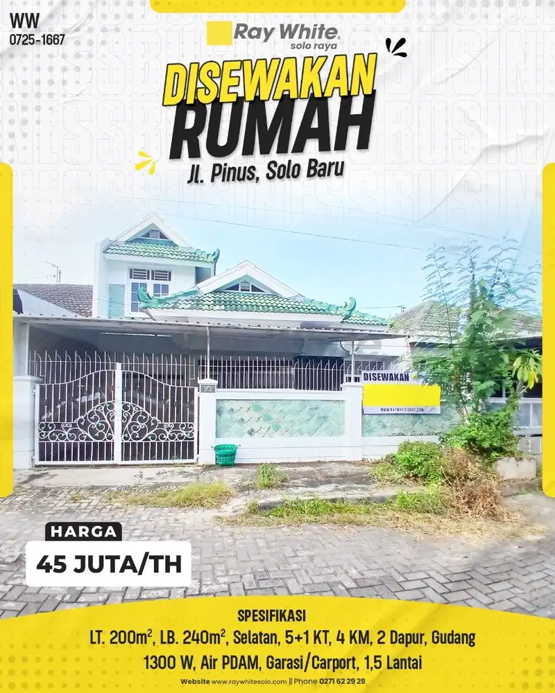 Disewakan Rumah Siap Huni Di Solobaru Harga Murah Dekat Mall