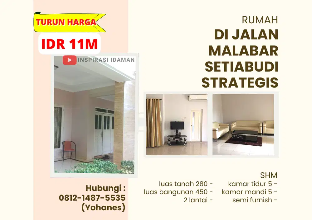 Rumah di jalan Malabar Setiabudi Lokasi Strategis