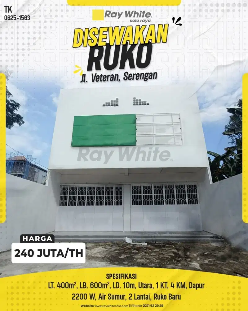Disewakan Ruko 2 Lantai Bagus Siap Pakai Di Tengah Kota Solo