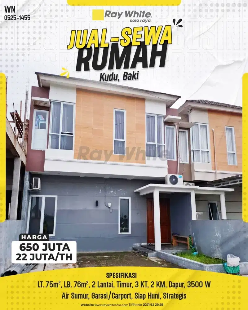 Rumah Siap Huni 2 Lantai Dijual/Disewakan Kudu, Baki, Sukoharjo