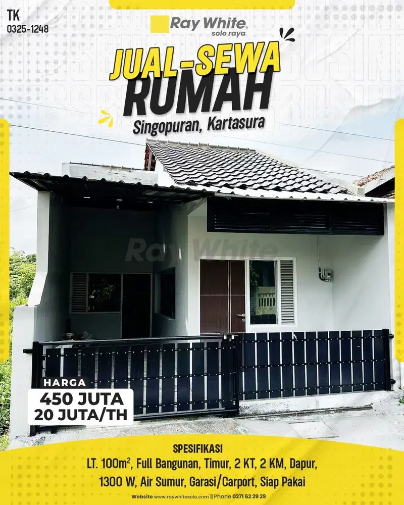 Dijual dan Disewakan Rumah Baru Gress di Singopuran, Kartasura