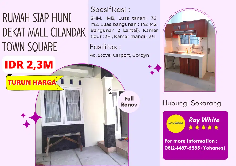 Rumah Siap Huni Dalam Komplek dekat mall Cilandak Town Square Jaksel