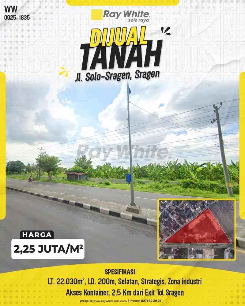 Dijual Tanah Zona Industri Siap Bangun Di Sragen Dekat Tol