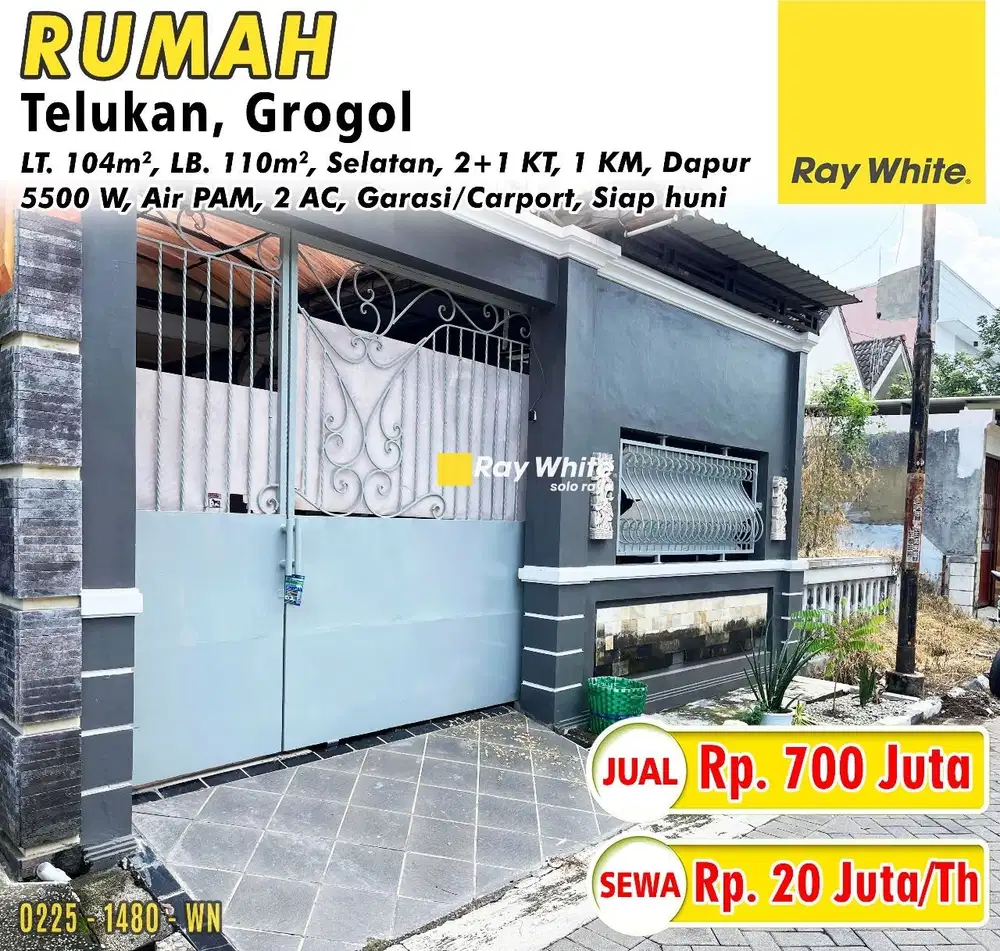 Dijual&Disewakan Rumah Bebas Banjir di Telukan, Grogol, Sukoharjo