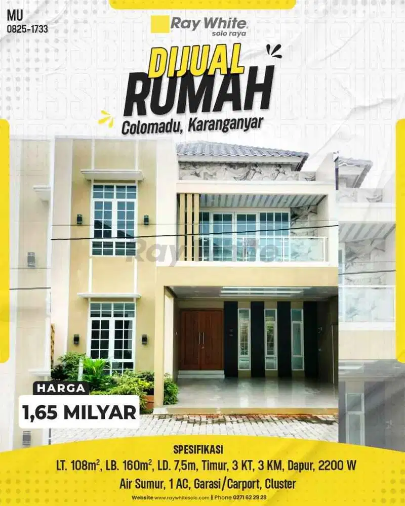 Dijual Rumah Modern di Colomadu, Karanganyar - Cluster Eksklusif