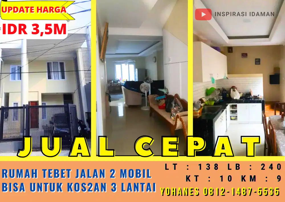 Rumah Bisa Untuk Kost Kost An di Tebet Akses Jalan 2 Mobil