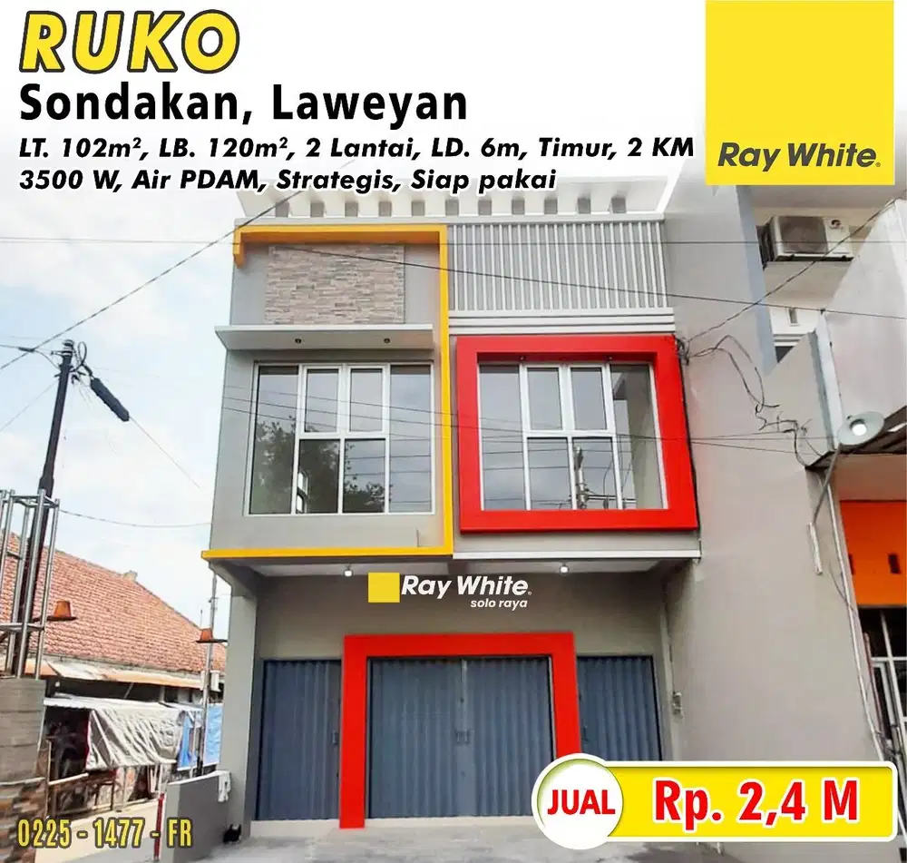 Dijual Ruko Baru Gress, Ada Lahan Parkir di Sondakan, Laweyan.