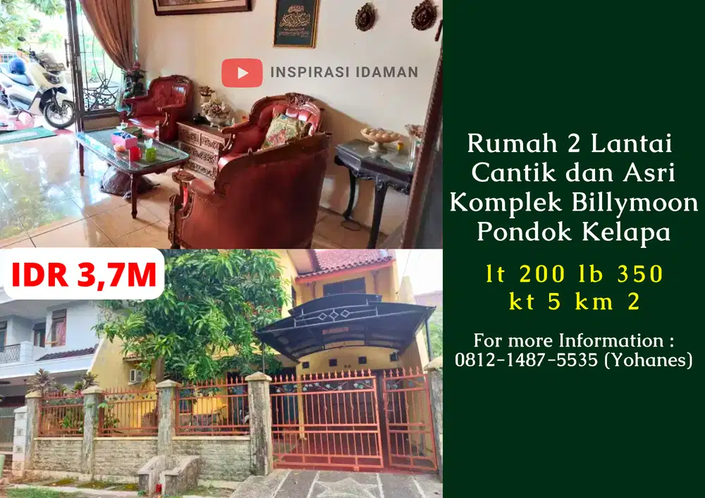 Rumah Cantik dan Asri Komplek Billymoon Pondok Kelapa