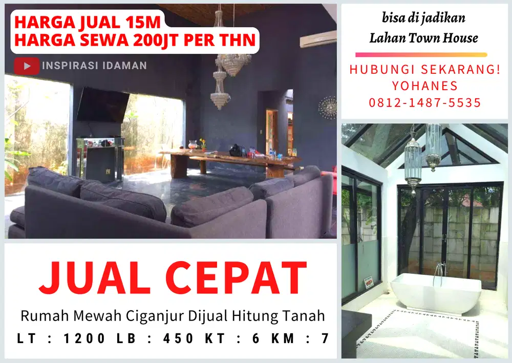 Rumah Hitung tanah Ciganjur luas 1200mtr