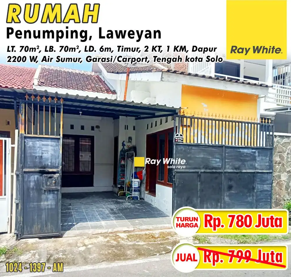 Dijual Rumah Murah Penumping Laweyan Solo Siap Huni
