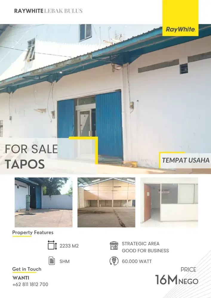 Gudang /Workshop Bagus & Siap pakai, Strategis