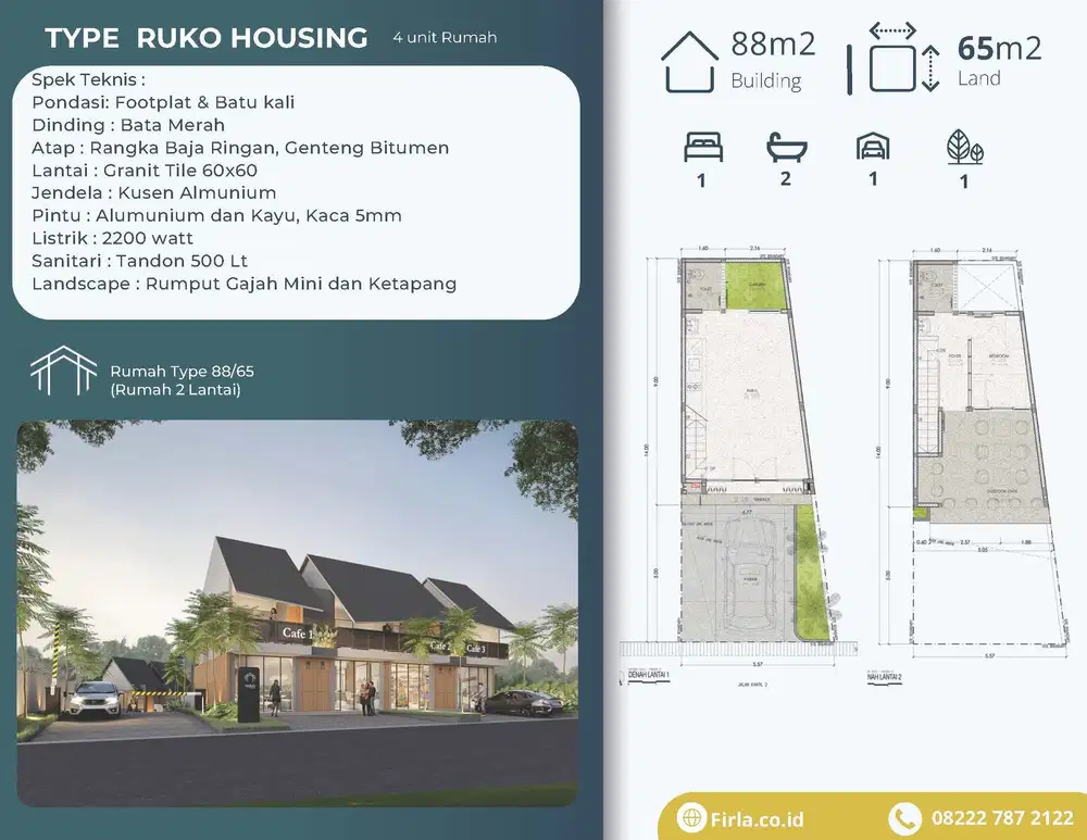 Diskon 100 Jt! Ruko Cluster Palur Selangkah dari Stasiun KRL