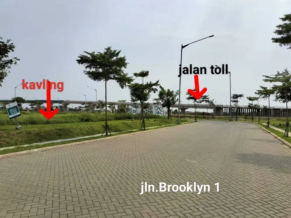 Kavling comm BROOKLYN PIK2,Lt.637+450m2,siap bangun,samping gate toll