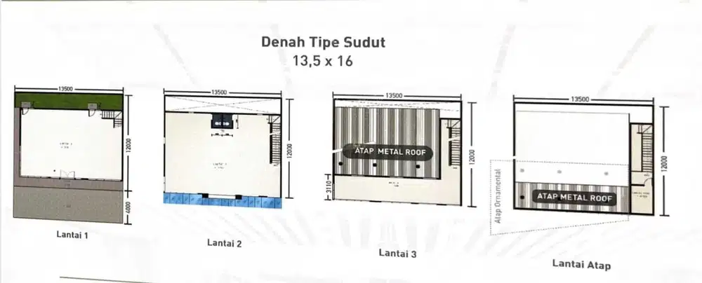 Ged kecil terdiri dr 3 ruko,sgt cck utk semua usaha,strtg di Boul JBBK