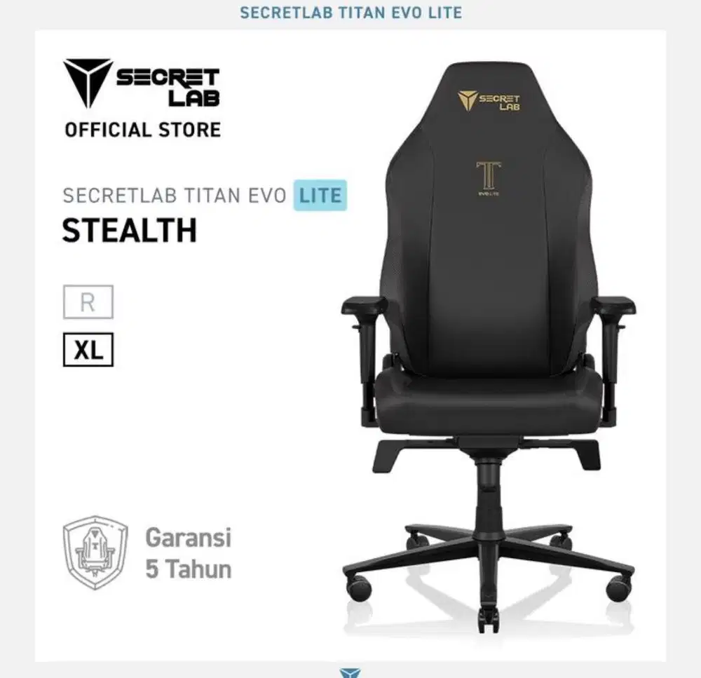 Secretlab Titan Evo Lite PRIME 2.0 Leatherette - Stealth - XL