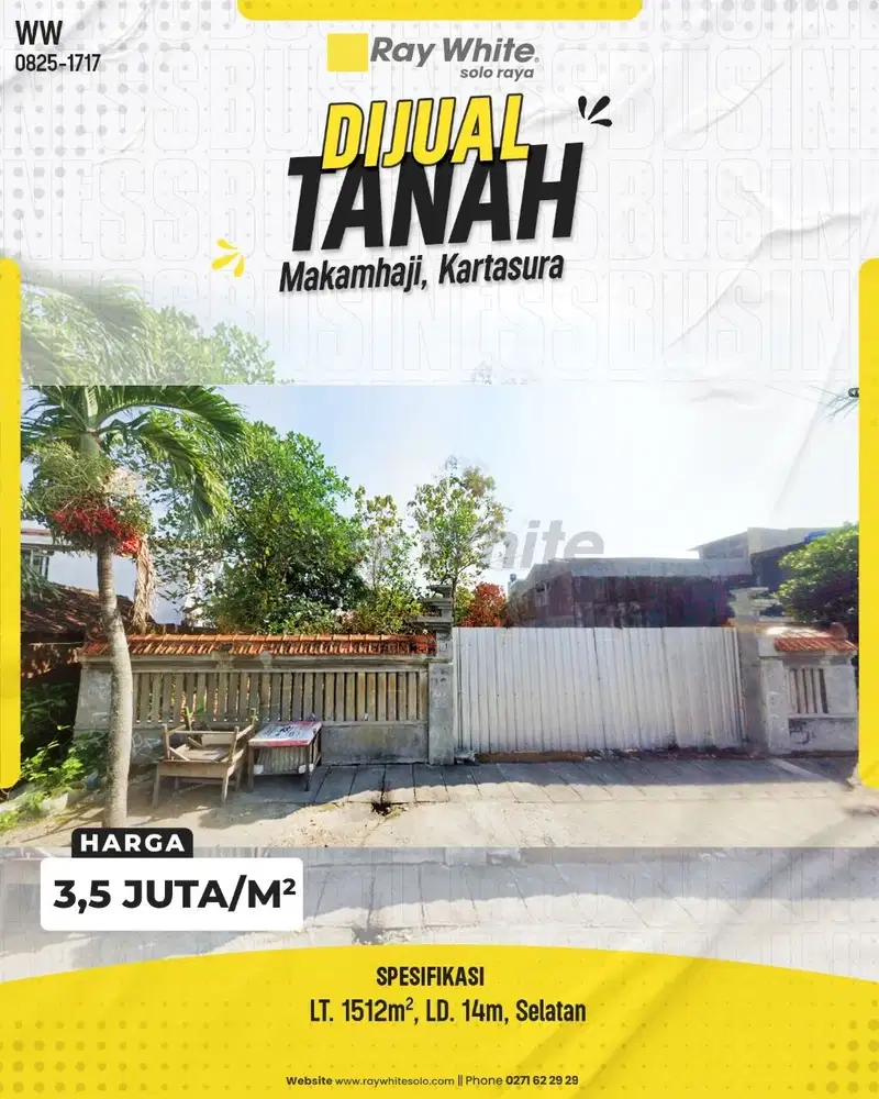 Dijual Tanah Luas 1512m² di Makamhaji, Cocok Untuk Klaster