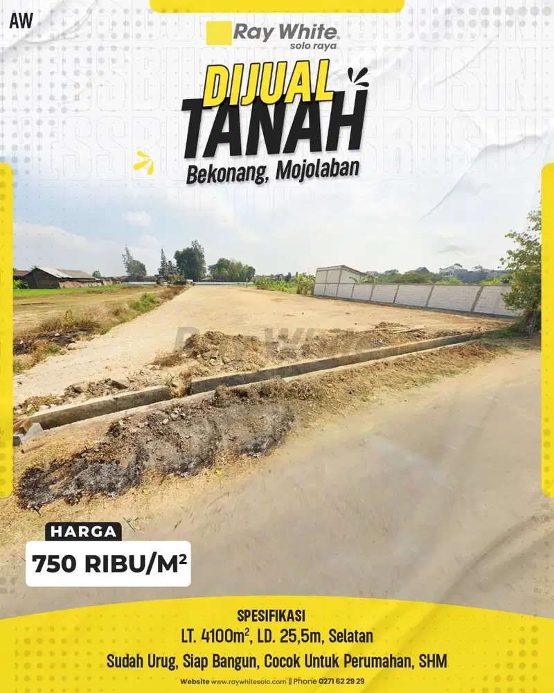Tanah Sudah Urug Cocok dibangun Perumahan di Bekonang, Mojolaban