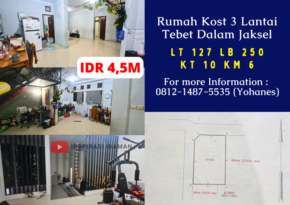 Rumah Kost 3 Lantai Tebet Dalam Jaksel