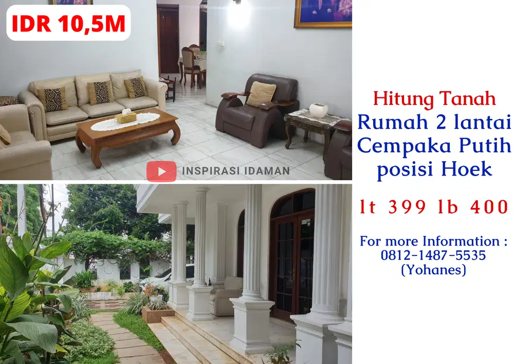 Rumah Cempaka Putih Timur 399mtr posisi Hoek