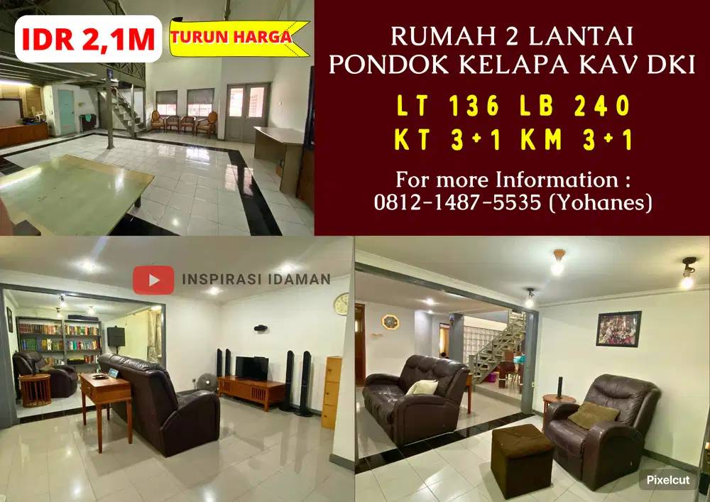 Rumah 136mtr Pondok Kelapa Kav DKI