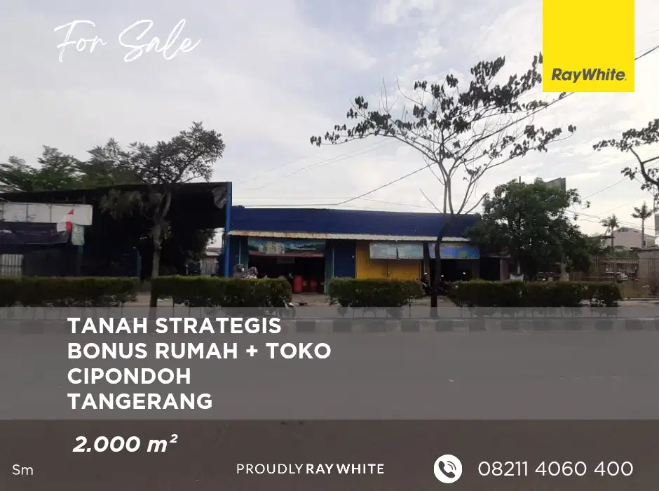 Tanah Pinggir  Jalan Raya 2.000 m² - Cipondoh  -Tangerang