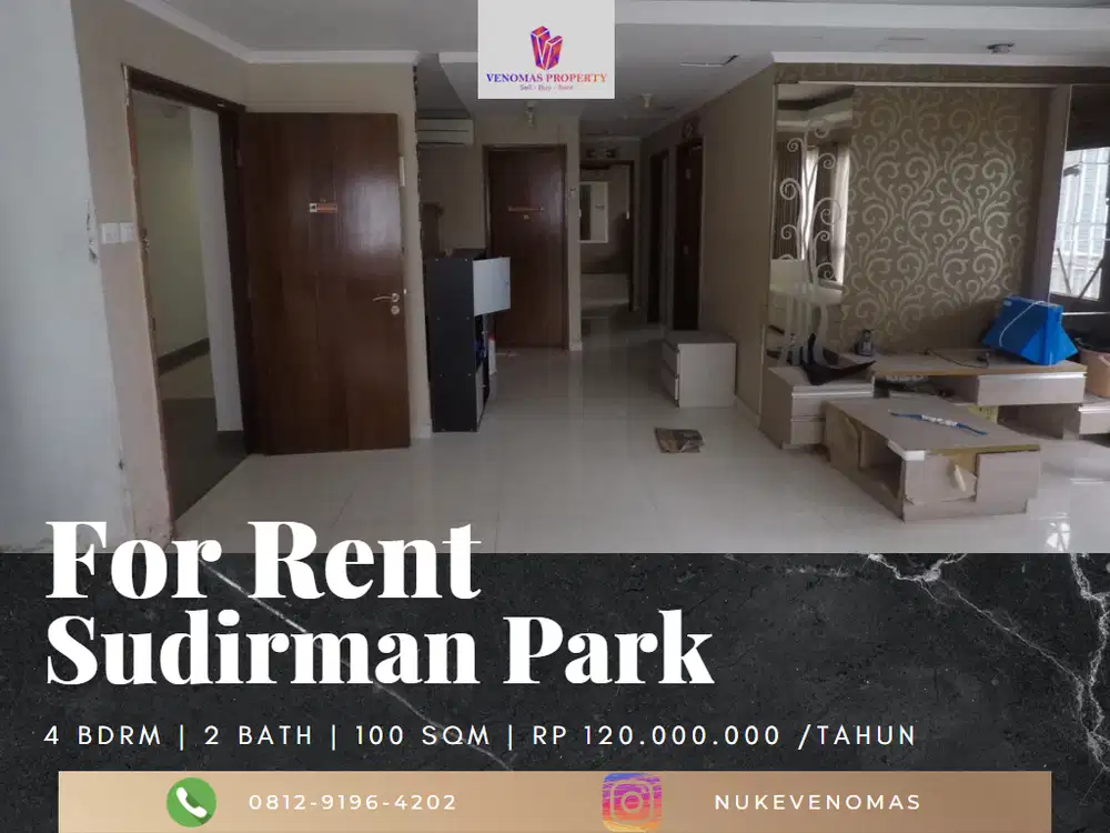Disewakan Apartemen Sudirman Park 3 Bedrooms Full Furnished Tower A