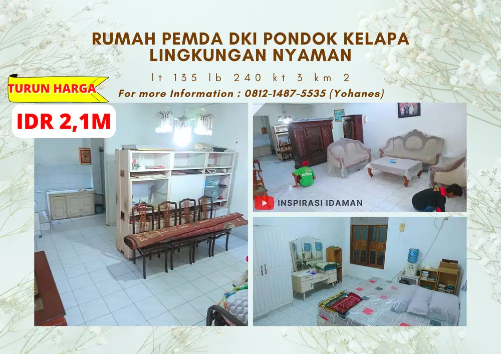 Rumah Pemda DKI pondok kelapa lingkungan nyaman