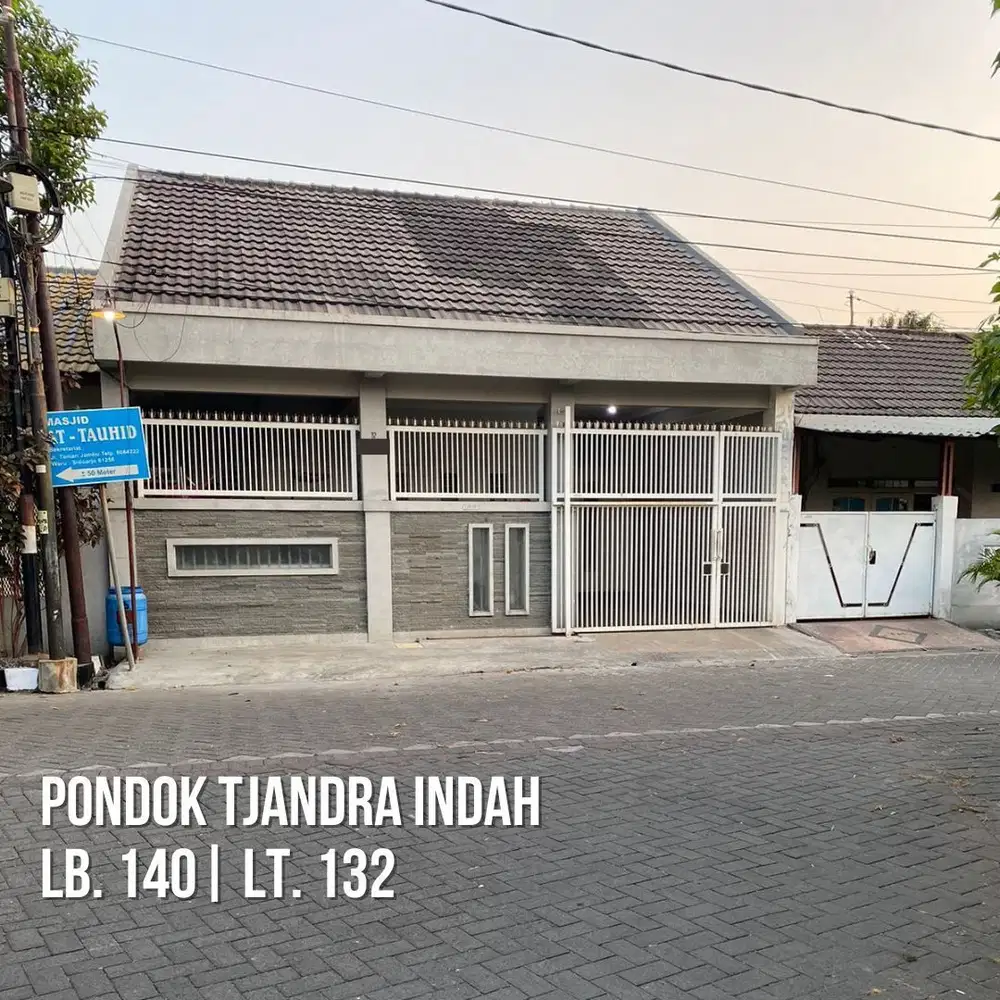 Dijual Rumah Sidoarjo Semi Furnish di Pondok Tjandra Indah Waru
