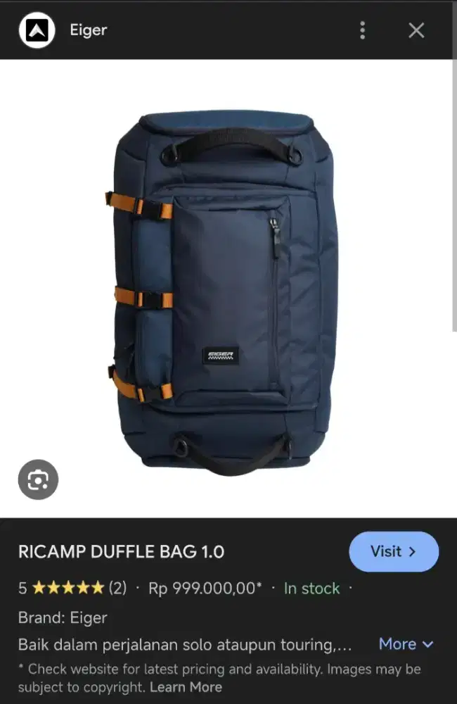 Tas Eiger Ricamp Duffle Bag 1.0