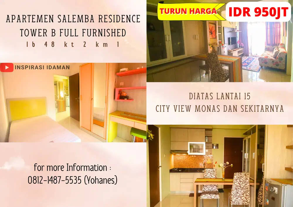 Apartemen Salemba Residence 2br Tower B Full Furnished