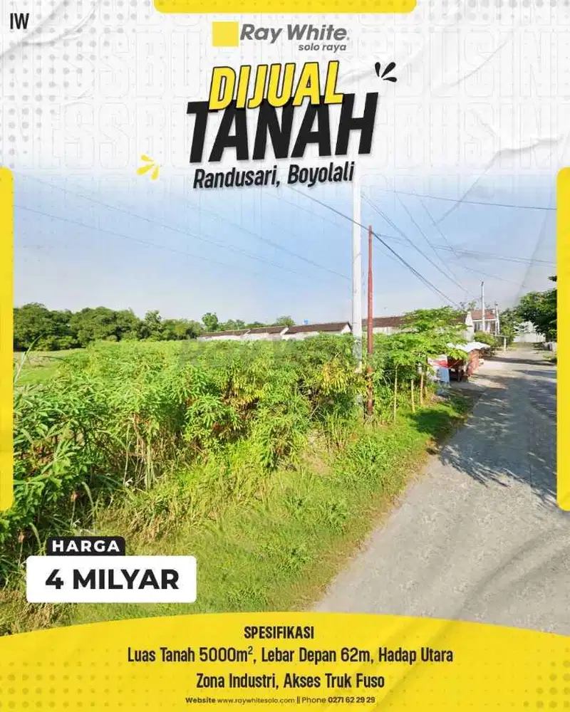 Dijual Tanah Strategis di Randusari, Boyolali - Zona Industri