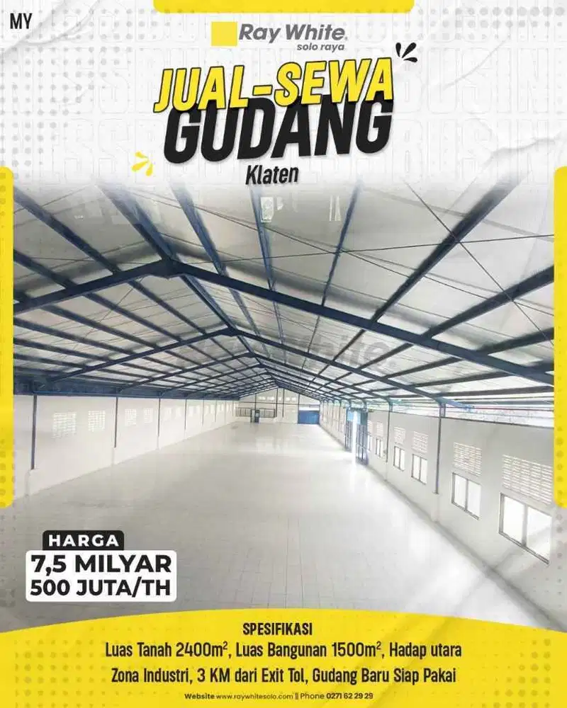 Jual Gudang Baru Klaten, Lokasi Strategis di Zona Industri
