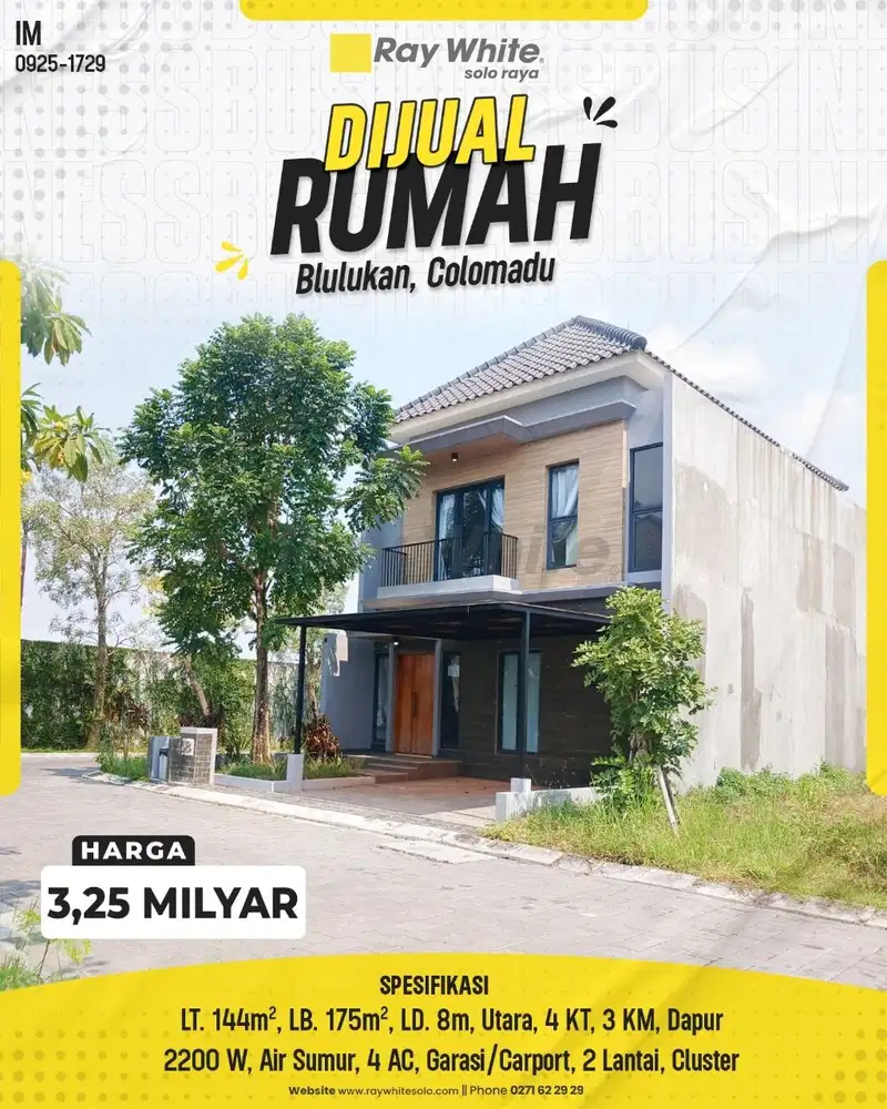 Dijual Rumah Modern Cluster Elite 2 Lantai Bagus Siap Huni Di Colomadu