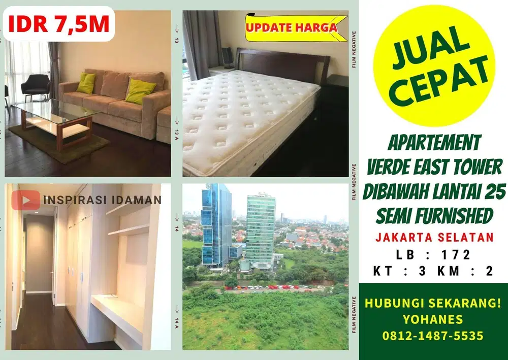 Apartement Verde East Tower Semi Furnished
