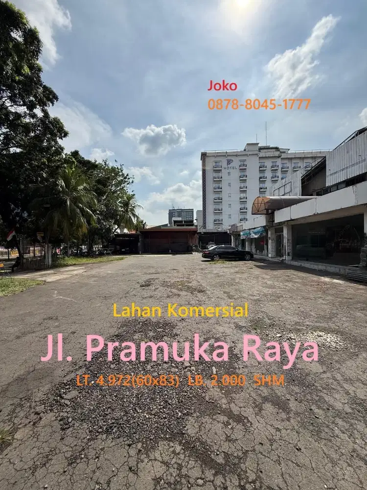 Tanah Premium Komersial harga NJOP Jl Pramuka Raya, Cempaka Putih