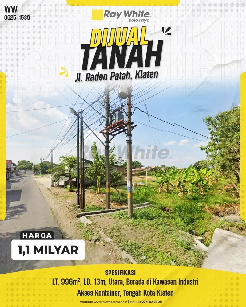Tanah Industri dengan Akses Kontainer di Jl. Raden Patah, Klaten Utara