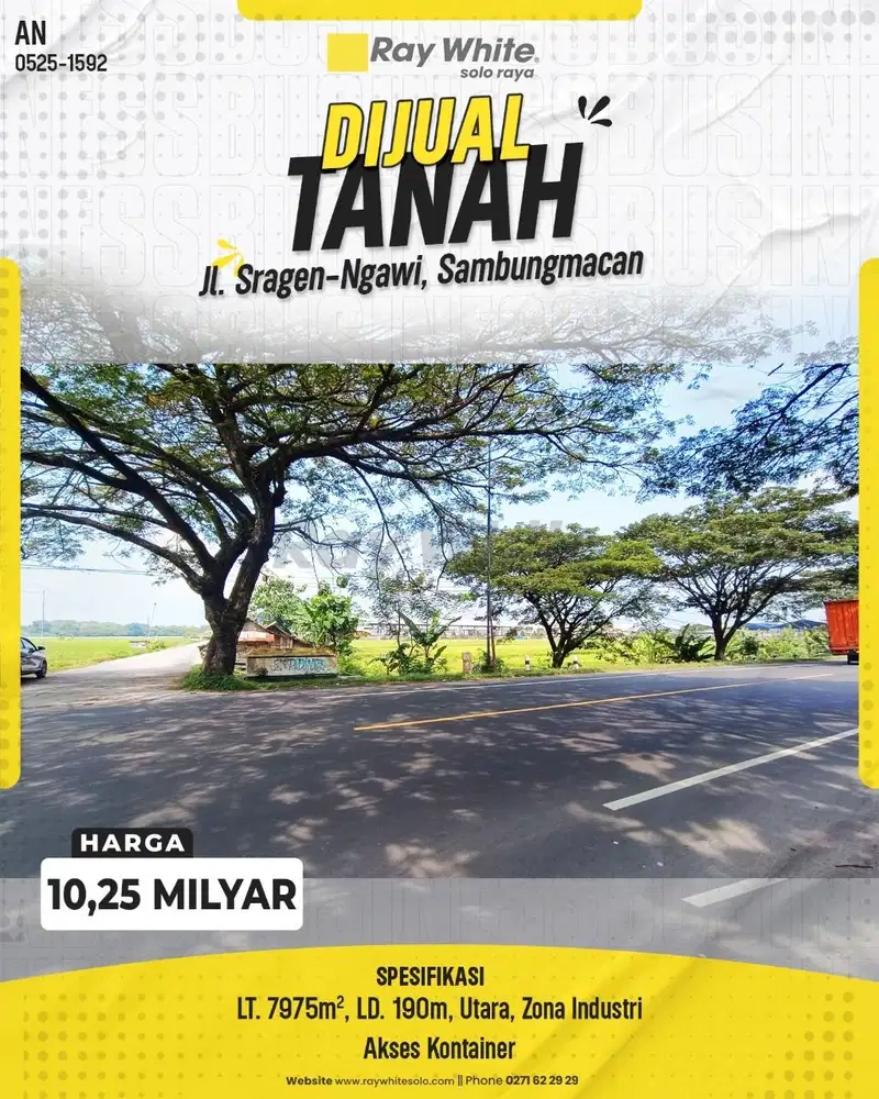 Dijual Tanah Zona Industri di Sambungmacan Sragen