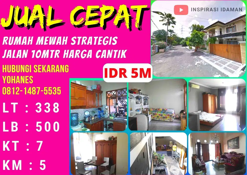 Rumah Mewah Luas 338 jalan 10mtr Strategis Pondok Bambu