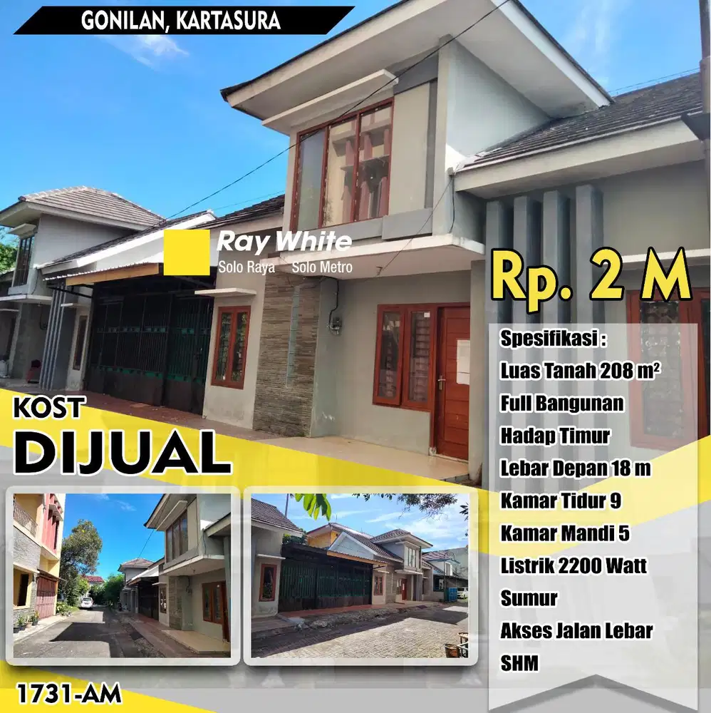 Dijual Kost Siap Huni Kawasan Kampus UMS Cocok Untuk Investasi