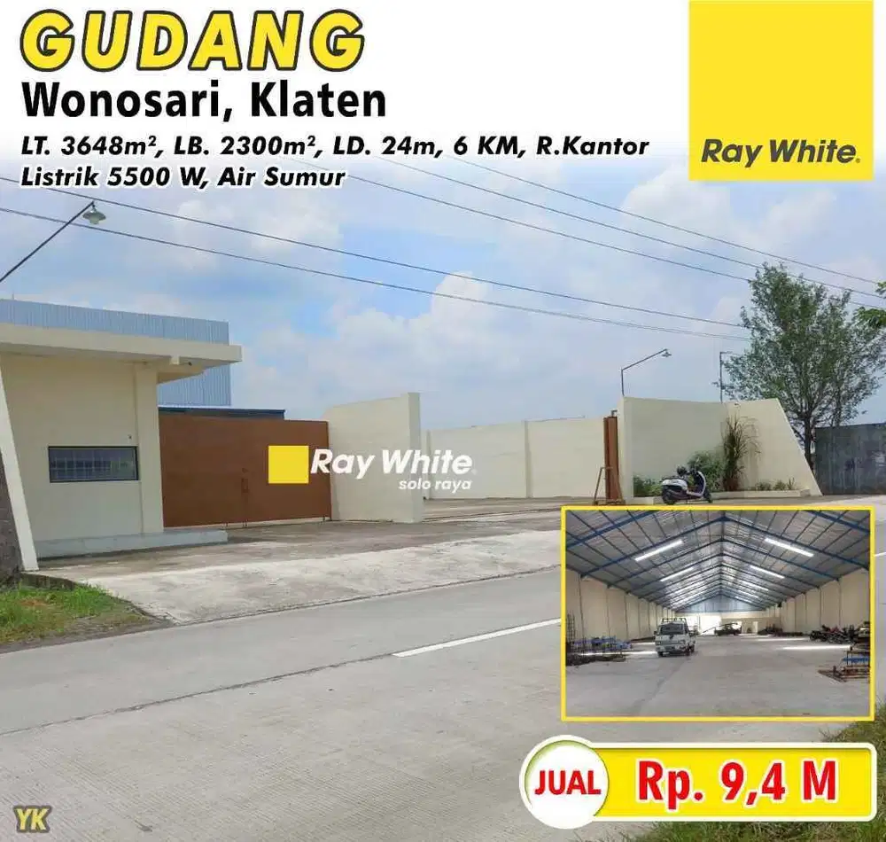 Dijual Gudang Luas & Strategis di Wonosari, Klaten - Siap Pakai