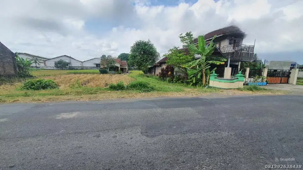Tanah Sleman Jogja Berbah 6 Menit Jl Jogja Solo SHM Pekarangan Siap Bangun