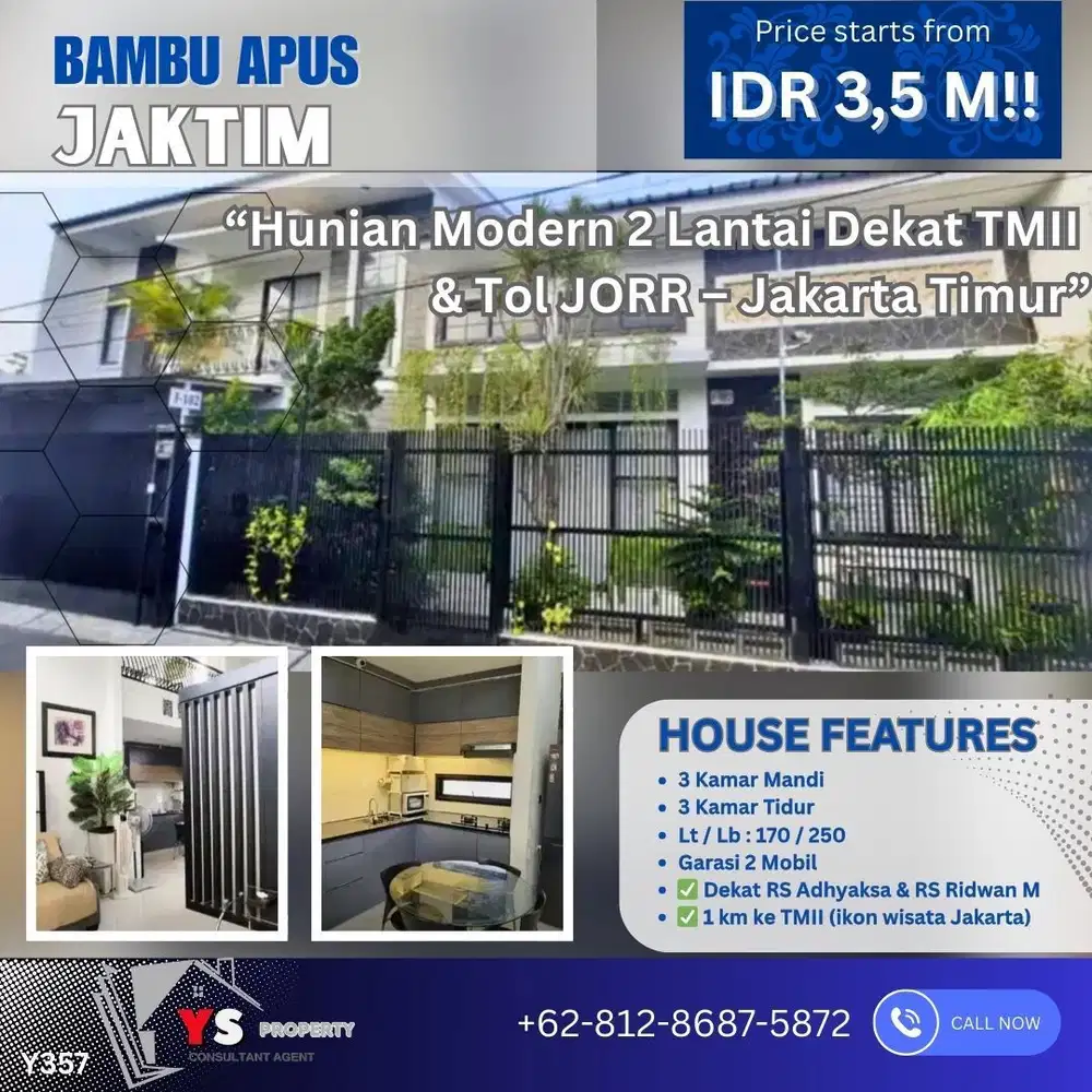 Dijual Rumah Mewah Strategis Dekat TMII & Tol JORR – Bambu Apus 357