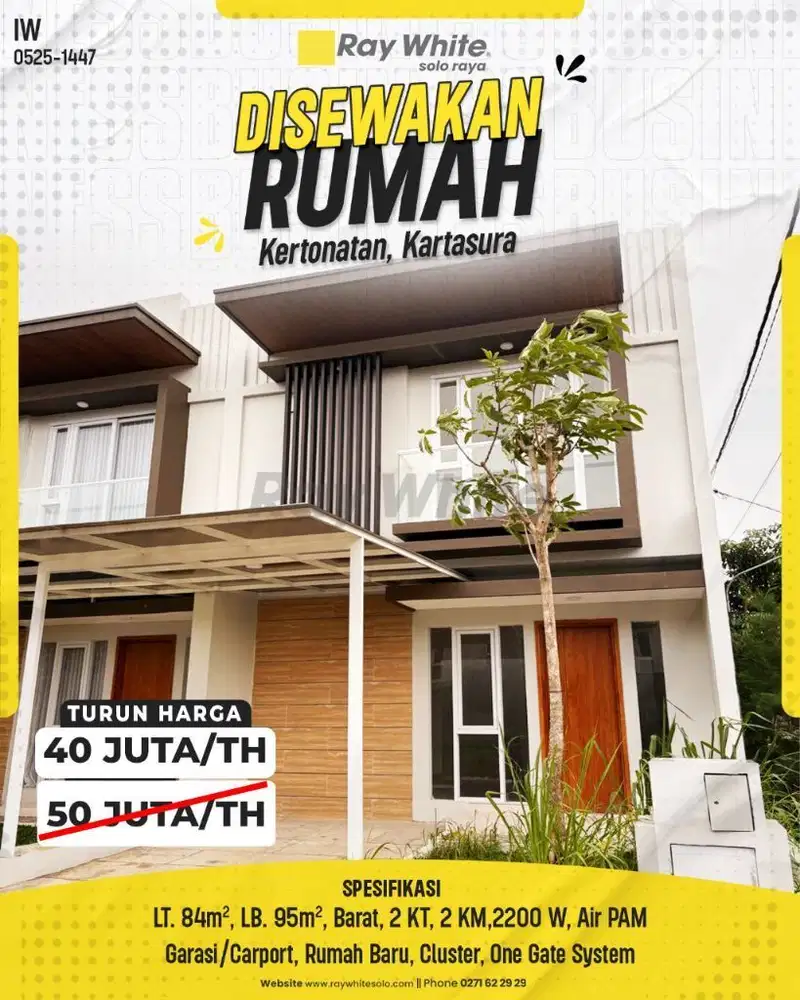 Disewakan Rumah Baru Modern Minimalis di Kartasura