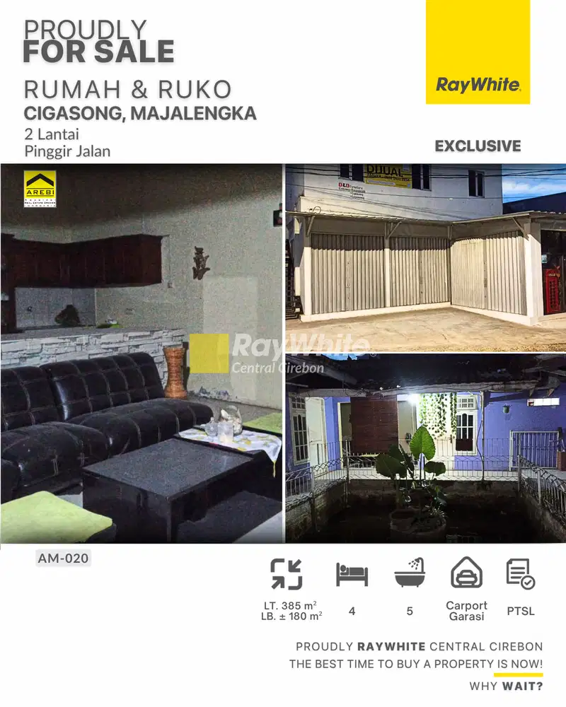 Jual Cepat Rumah dan Ruko 2 Lantai di Cigasong, Majalengka