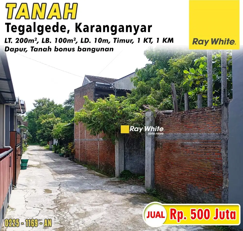 Tanah Bonus Bangunan di Tegalgede Karanganyar