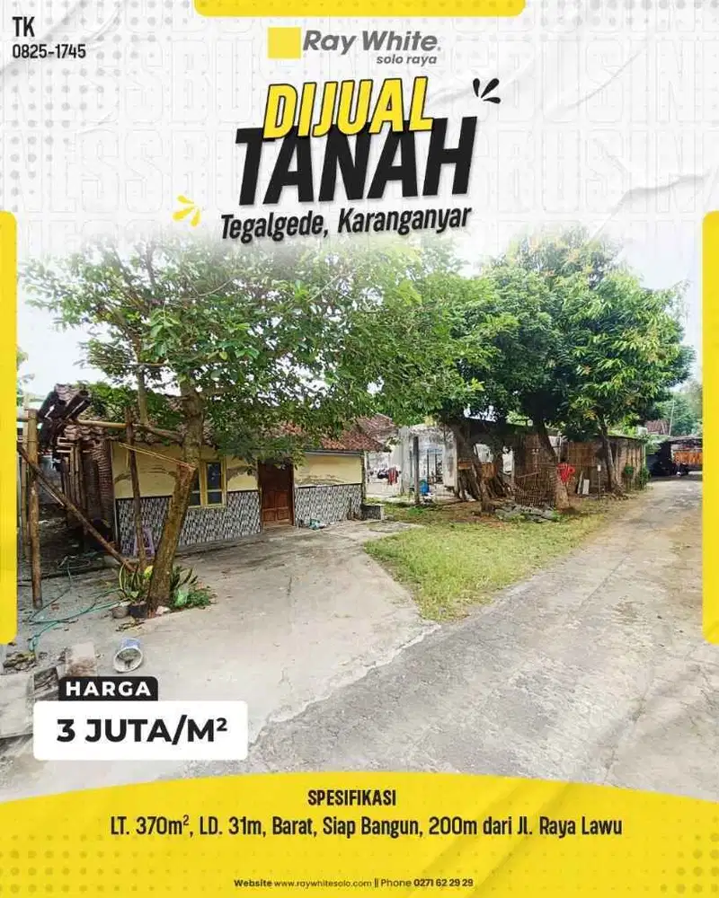 Jual Tanah Strategis Tegalgede, Karanganyar - Siap Bangun